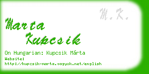marta kupcsik business card